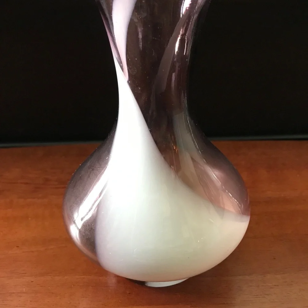 Murano Carlo Moretti Purple Swirl Vase